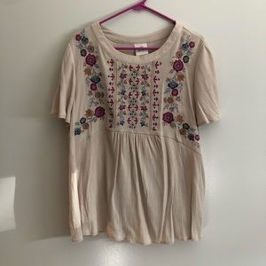 Cream Colored Floral Shirt